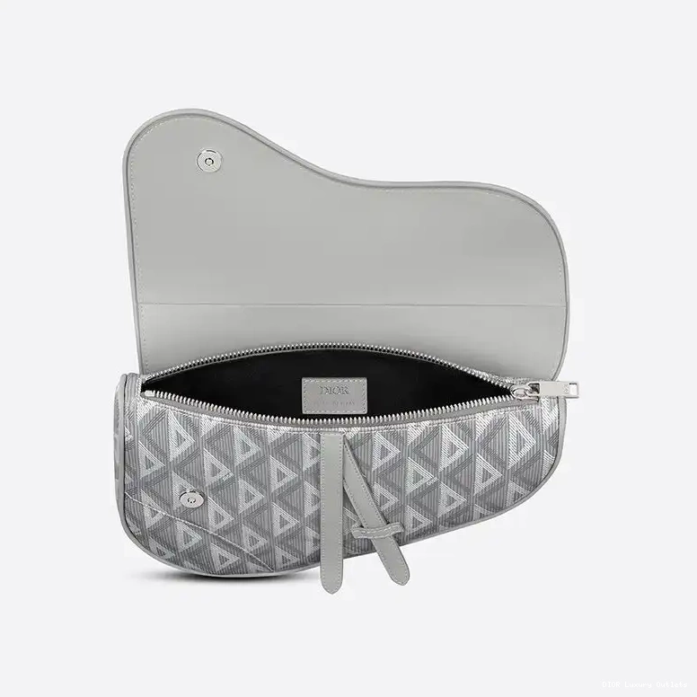 Cheap Crossbody Saddle Motif Dior CD Diamond Canvas Grey 0614 Luxury